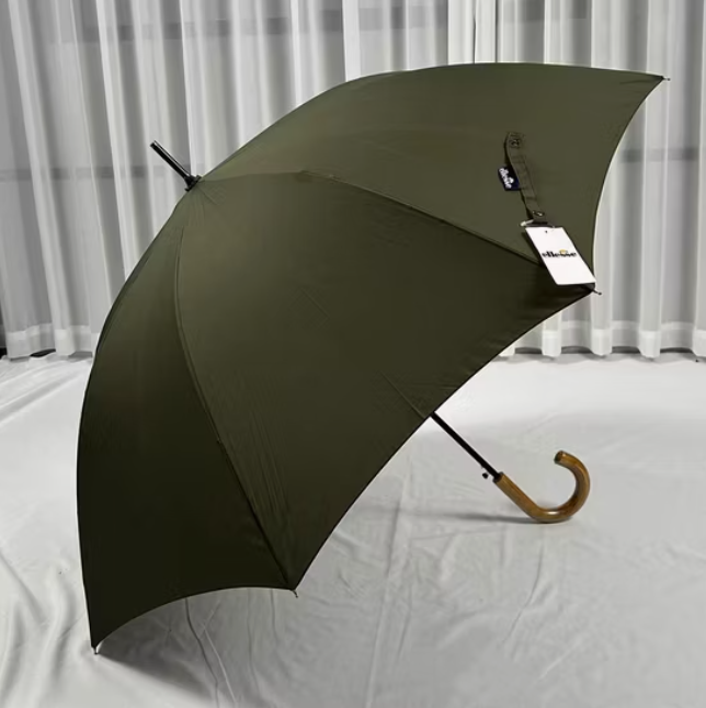Ô dù cán gỗ và tay cầm gỗ dài 23′′ với vải nylon 190t
